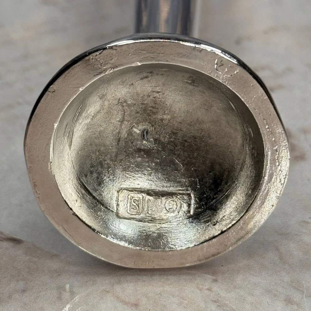 Vintage Silver Tone Bud Vase Weighted Fluted Base Trumpet Shape Estate